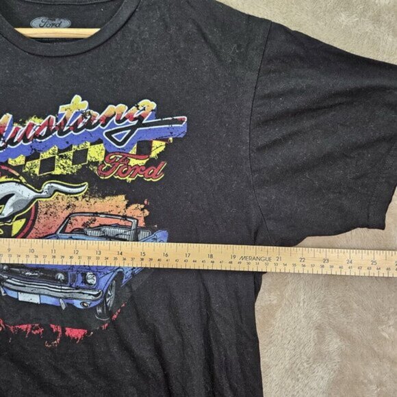 Ford Mustang T-Shirt Motorsports Classic Muscle Car Mens Sz L Black Short Sleeve - Picture 3 of 10
